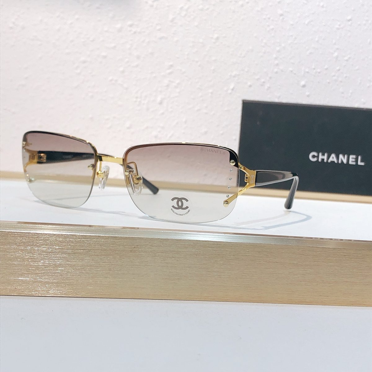 Chanel Rimless Rectangle Sunglasses