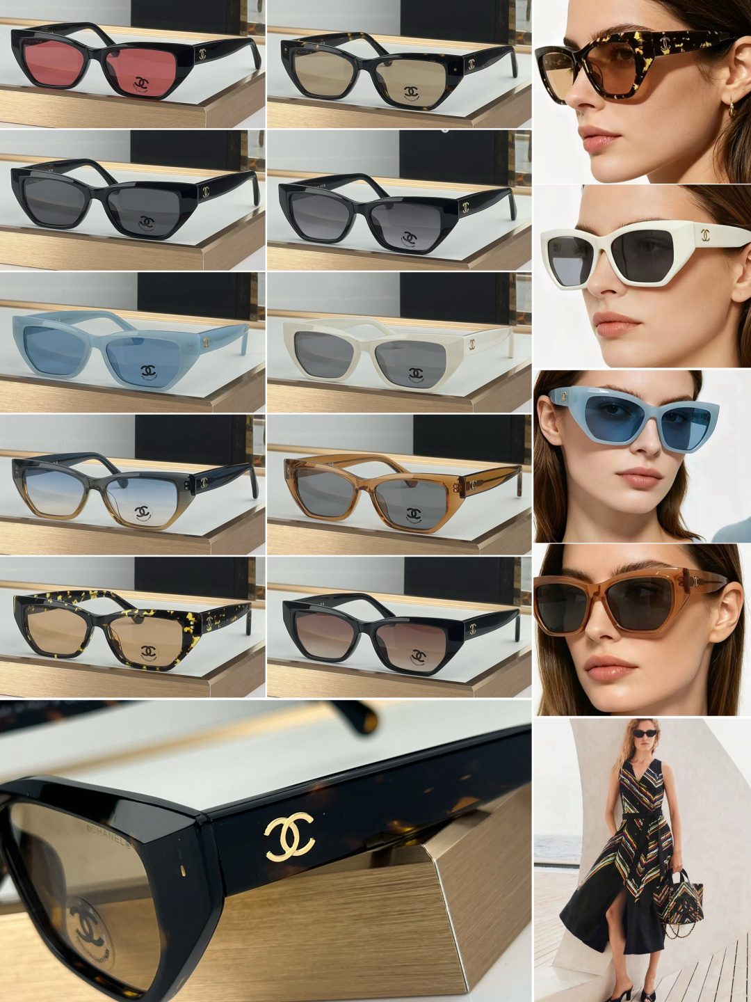 Chanel Cateye Sunglasses Black Frame