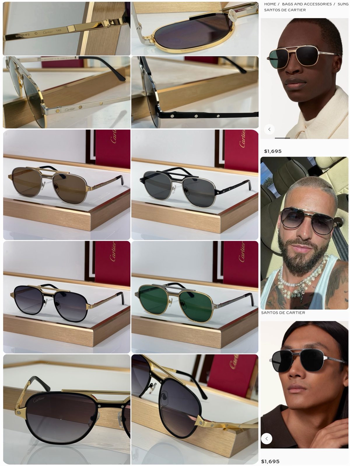 Cartier Santos de Cartier Aviator Sunglasses
