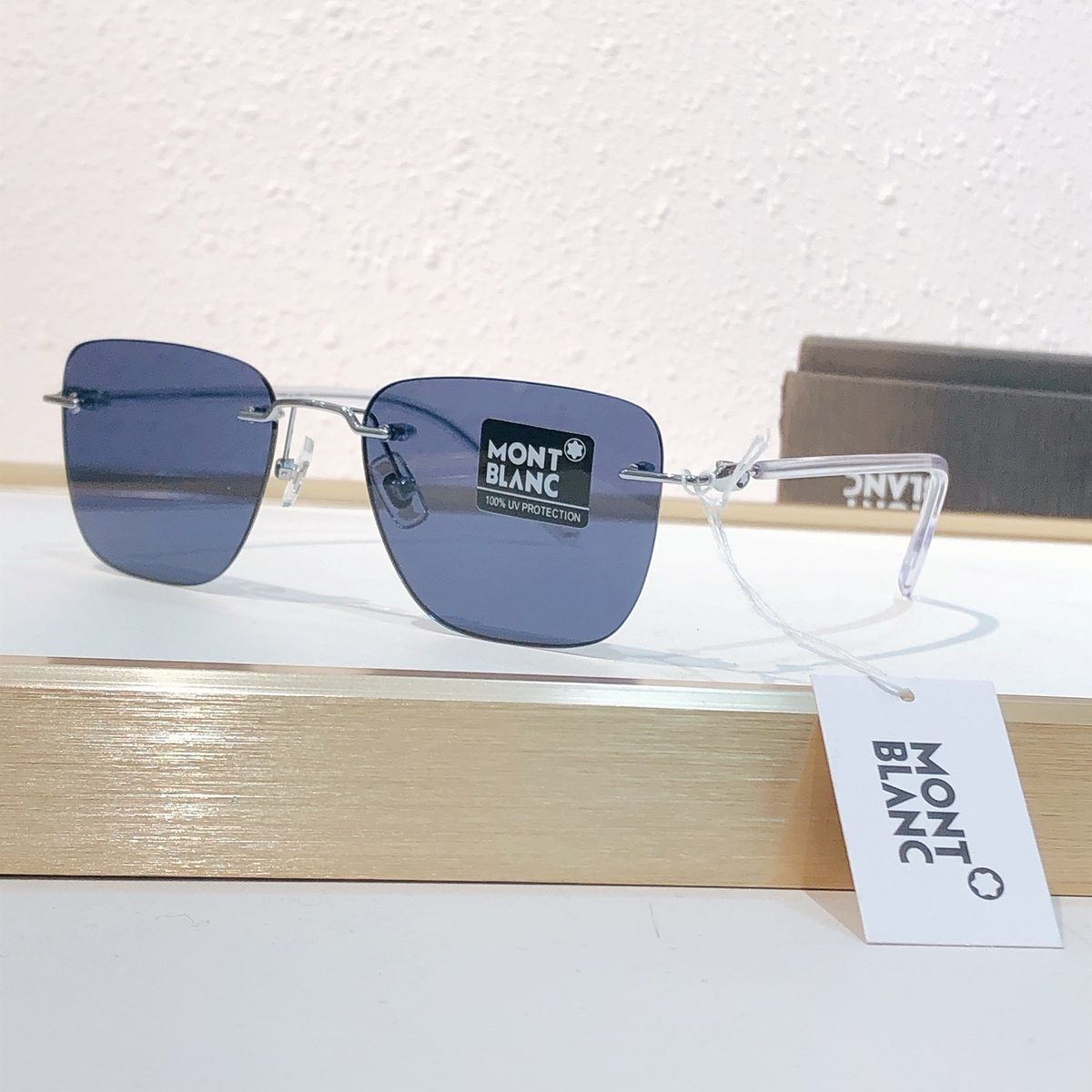 Mont Blanc Square Rimless Sunglasses