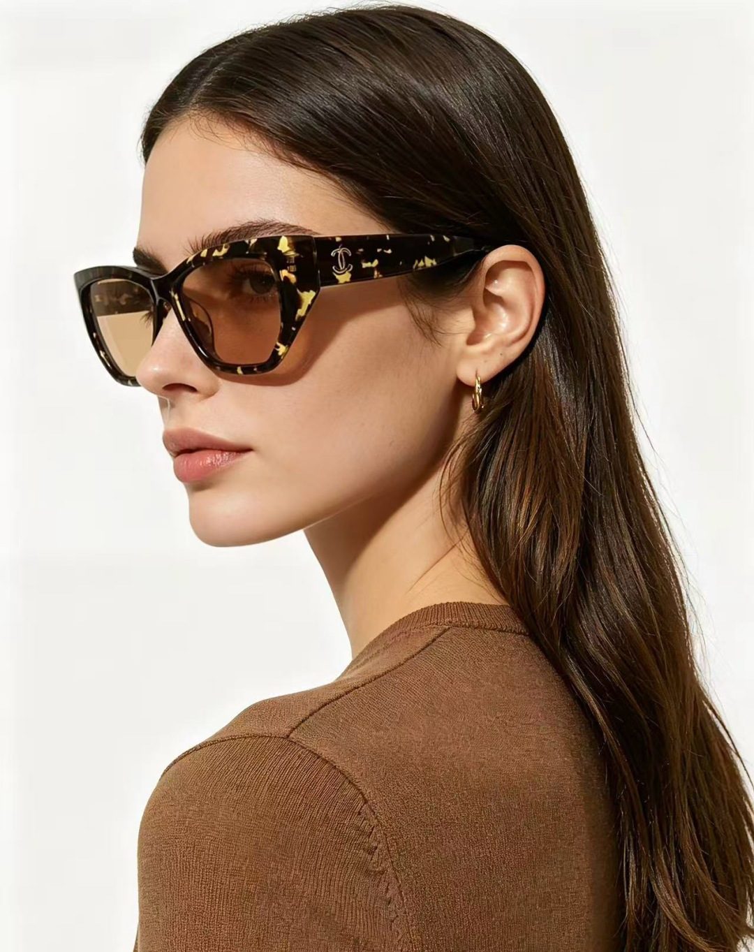 Chanel White Cat Eye Sunglasses