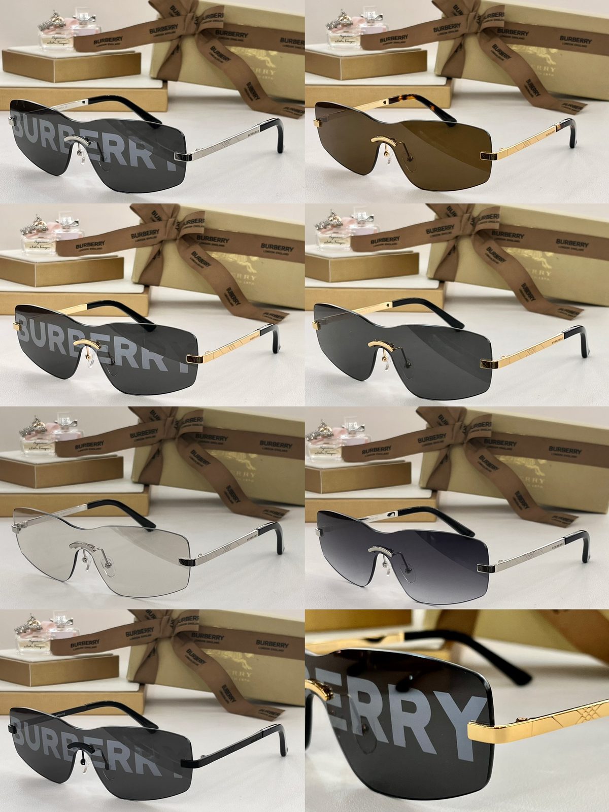 Burberry Shield Rimless Sunglasses