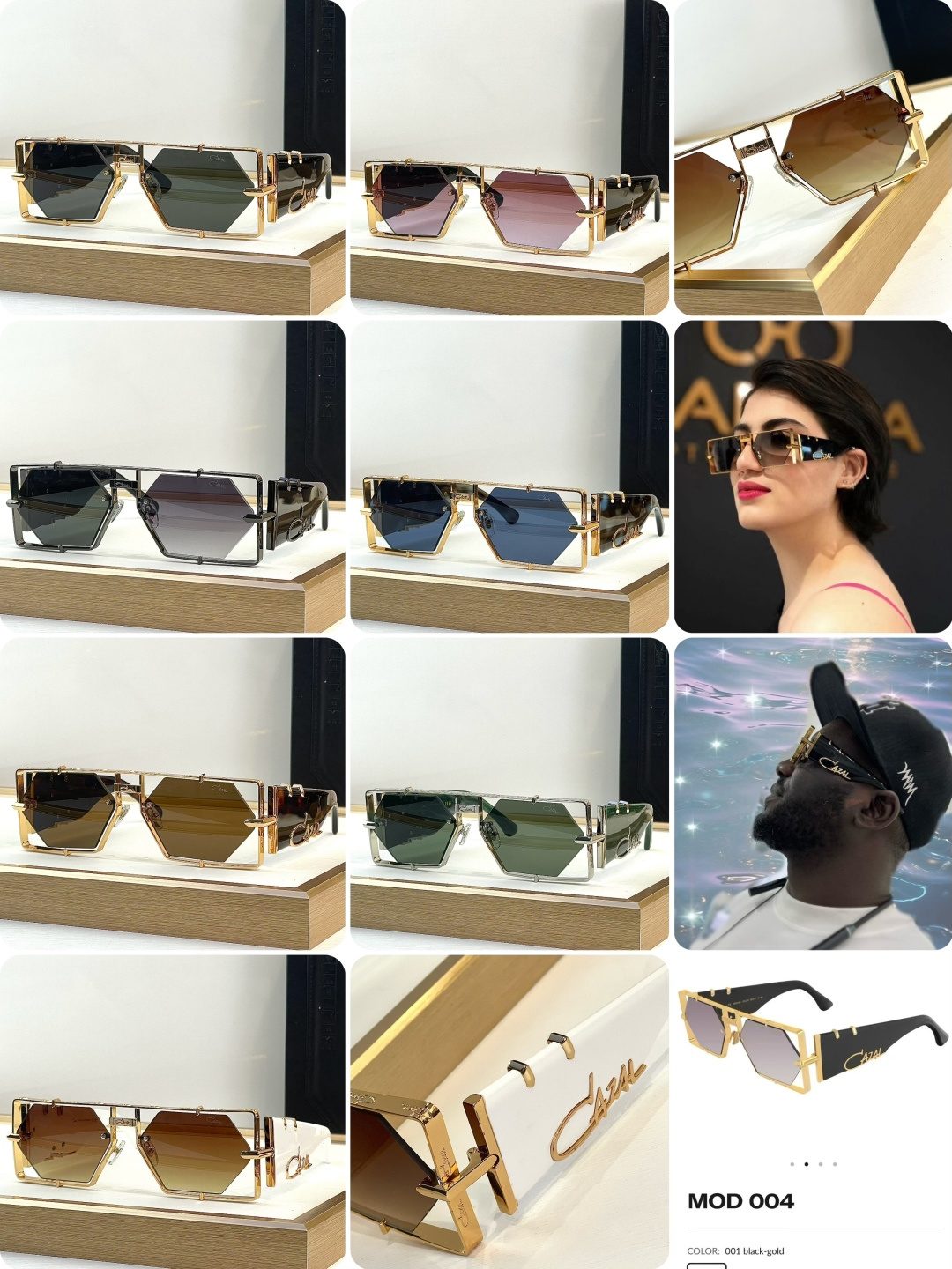 Loewe Hexagonal Gold Frame Sunglasses