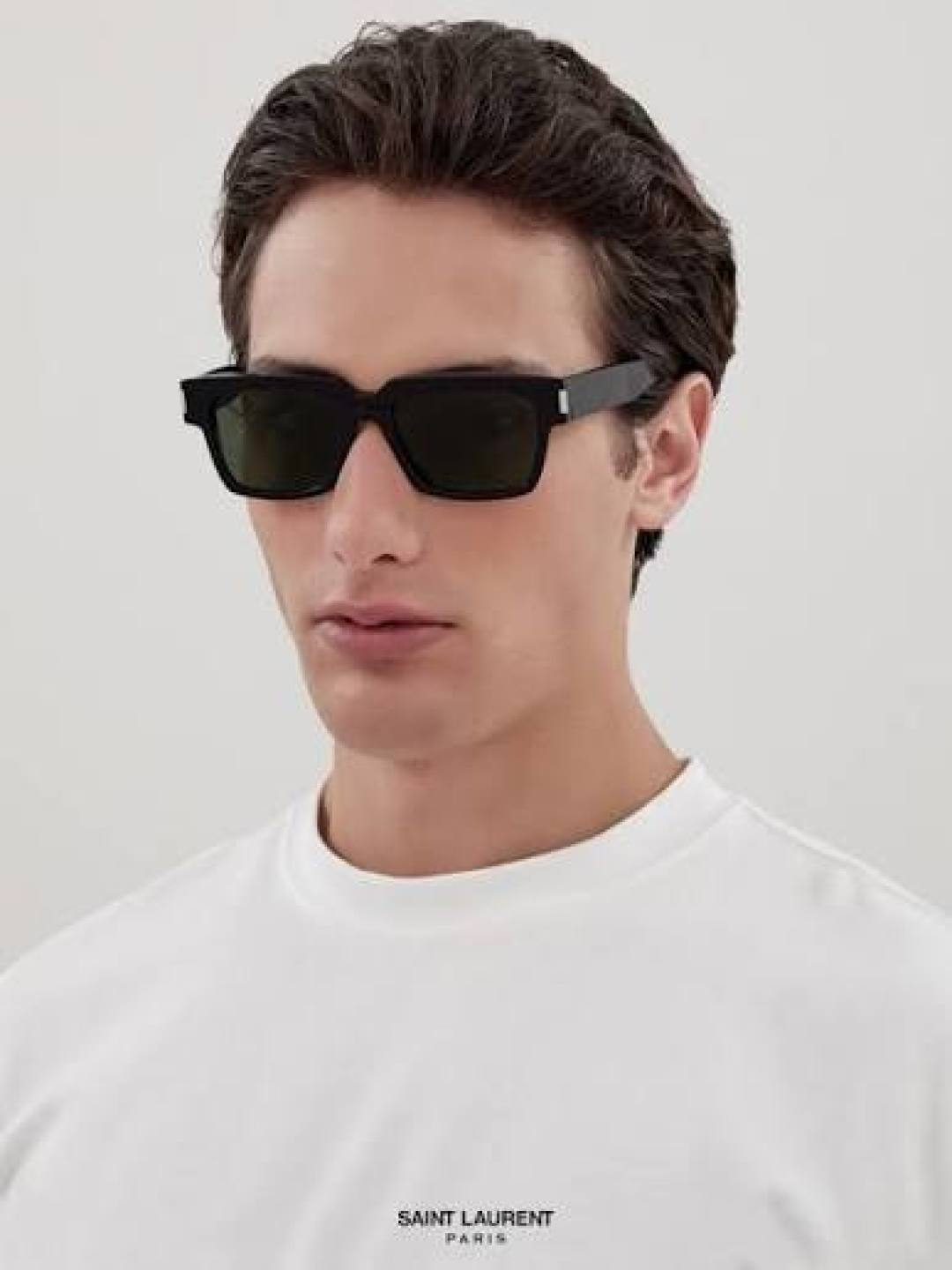 Saint Laurent Black Rectangular Sunglasses