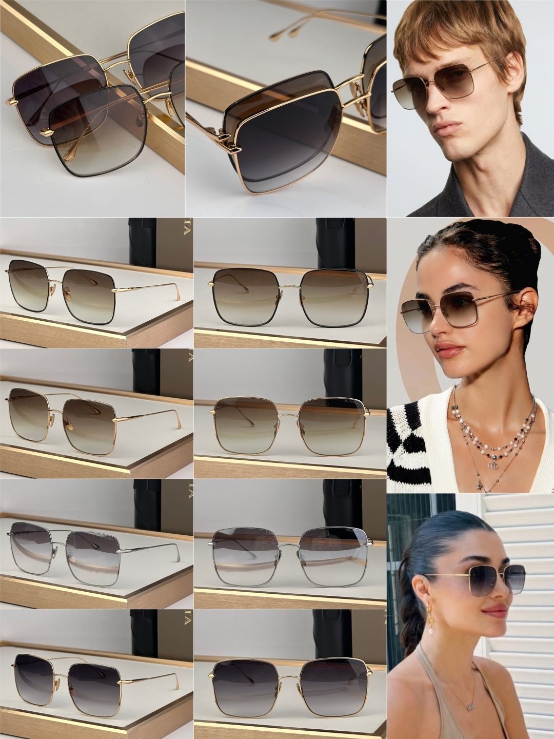 Luxury Square Frame Gradient Sunglasses