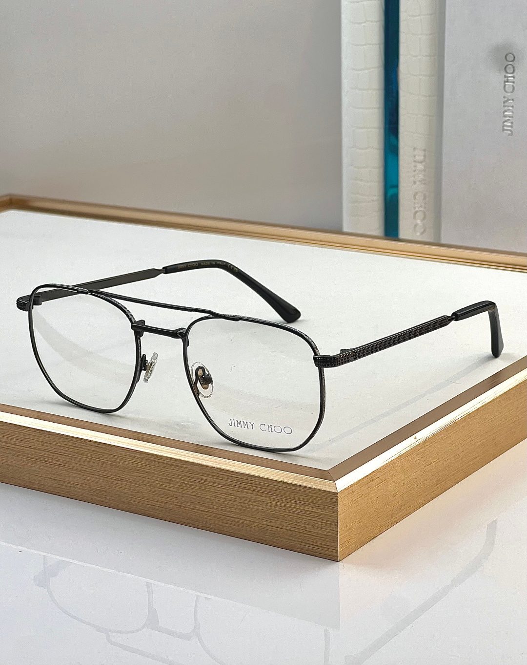 Jimmy Choo Optical Square Metal Eyeglasses