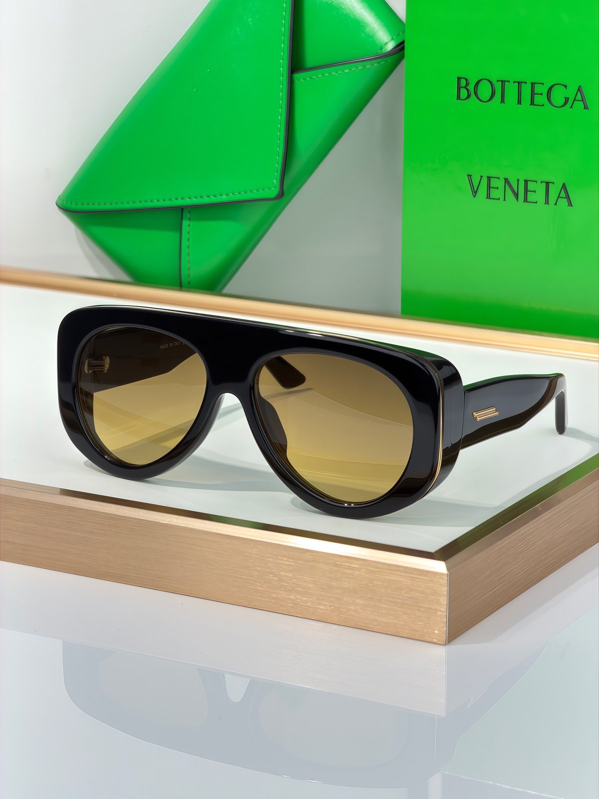 Bottega Veneta Oversized Aviator Sunglasses