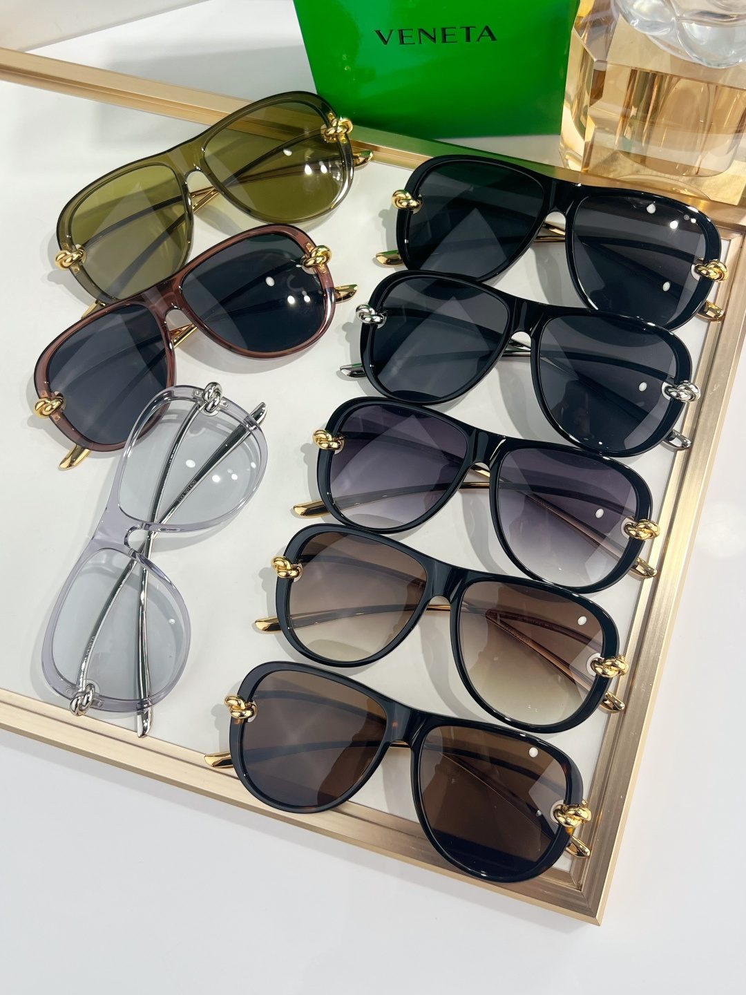 Bottega Veneta Gold-Trimmed Sunglasses Collection