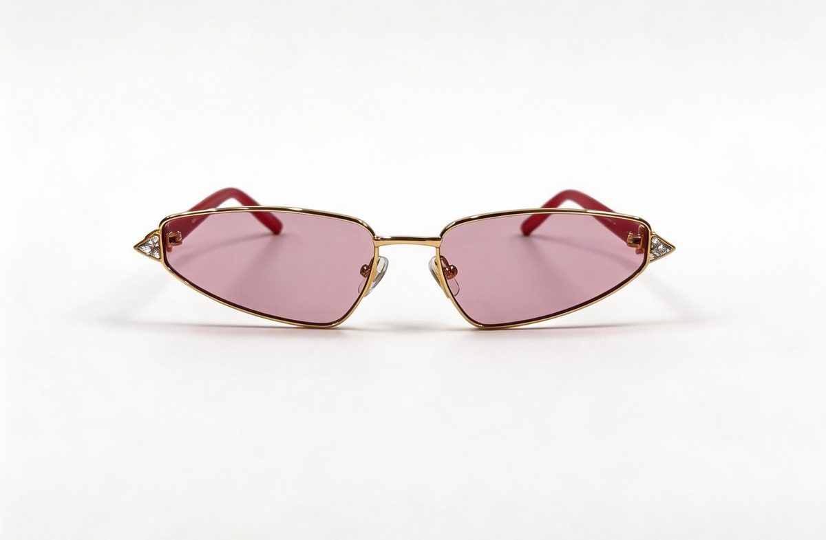 Valentino Gold Metal Cat-Eye Sunglasses