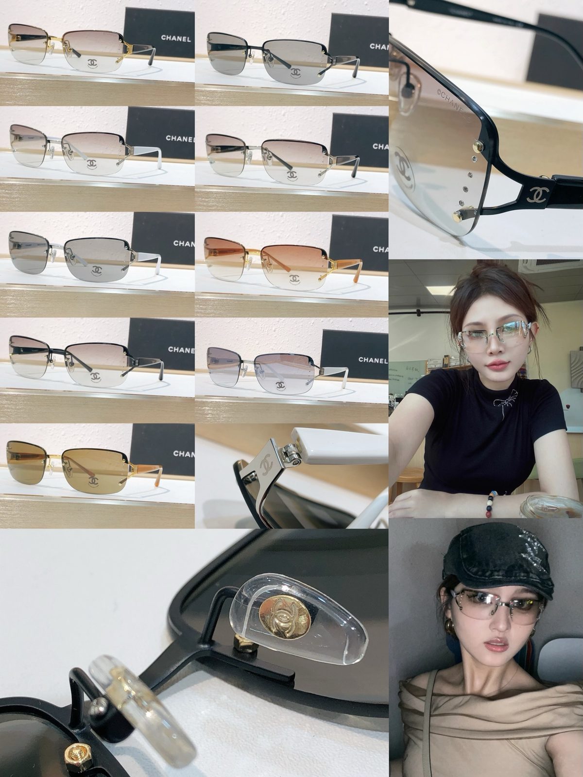 Chanel Rectangular Sunglasses with CC Logo