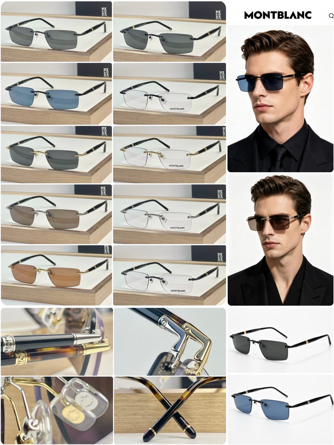 Montblanc Men's Rectangular Sunglasses Collection