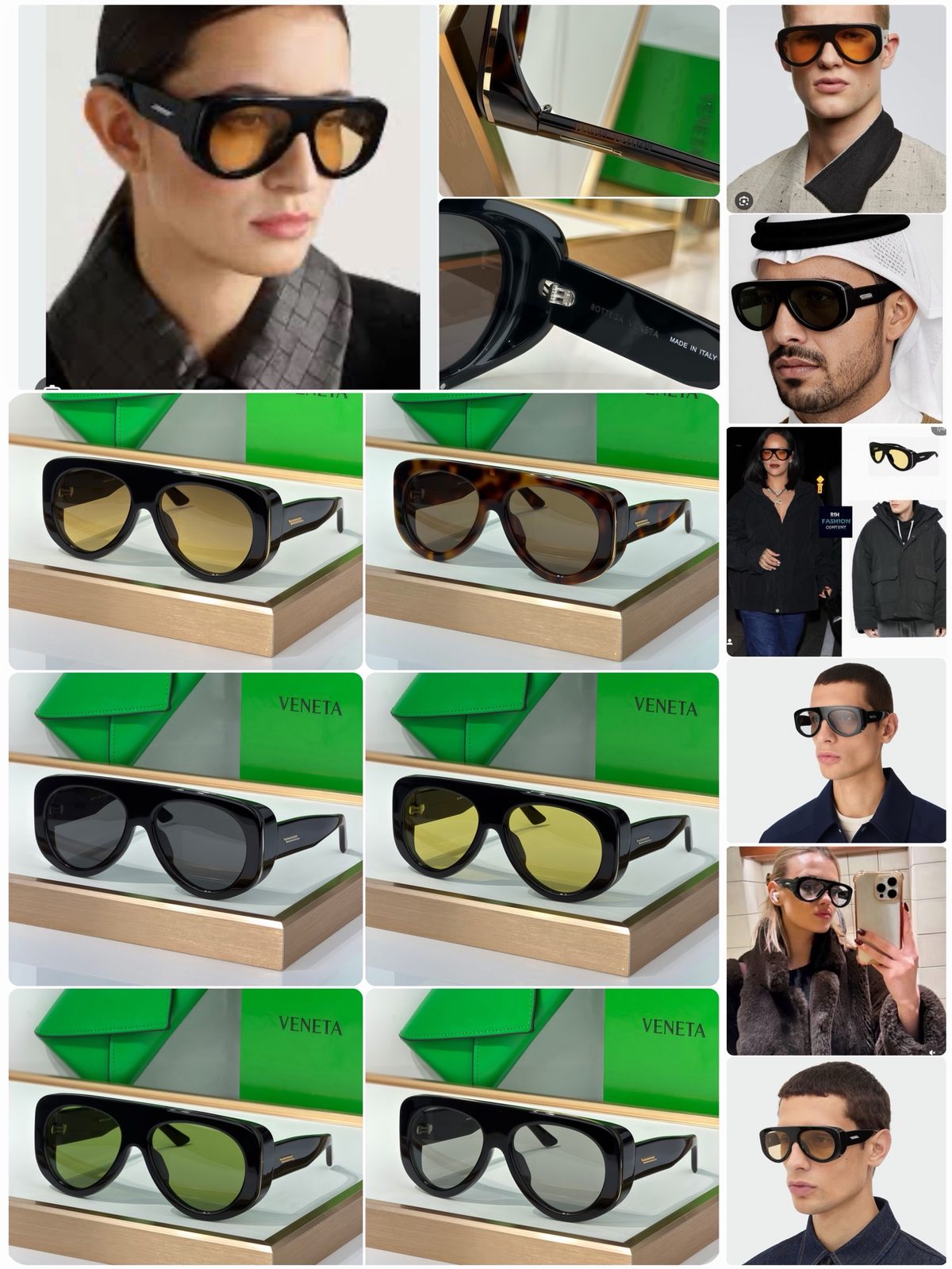 Bottega Veneta Black Aviator Sunglasses