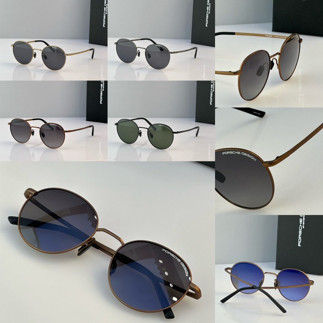 Porsche Design Round Metal Sunglasses