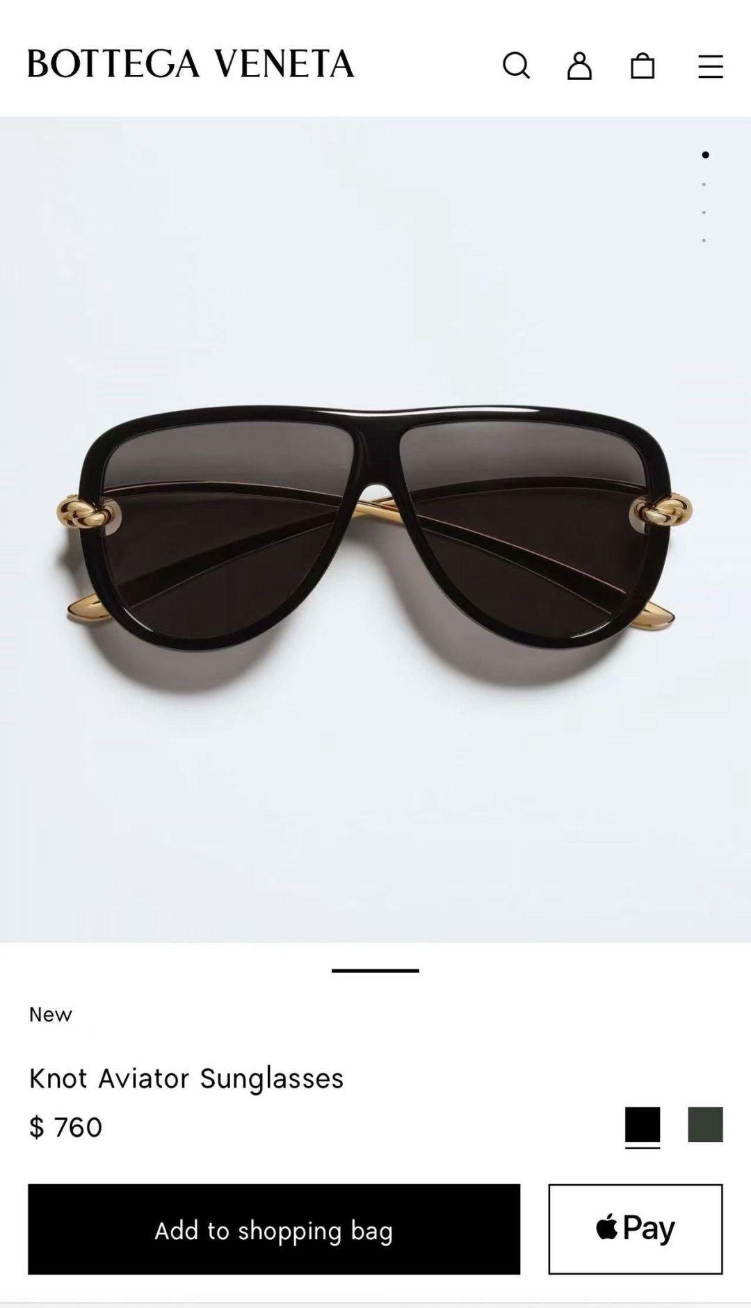 Bottega Veneta Knot Aviator Sunglasses