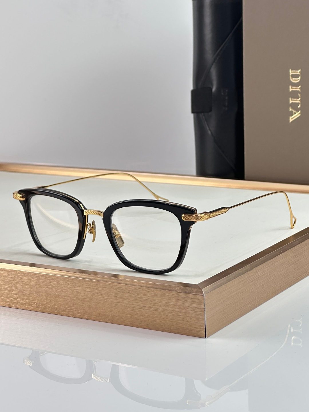 Dita Eyewear Black Gold Acetate Optical Frames