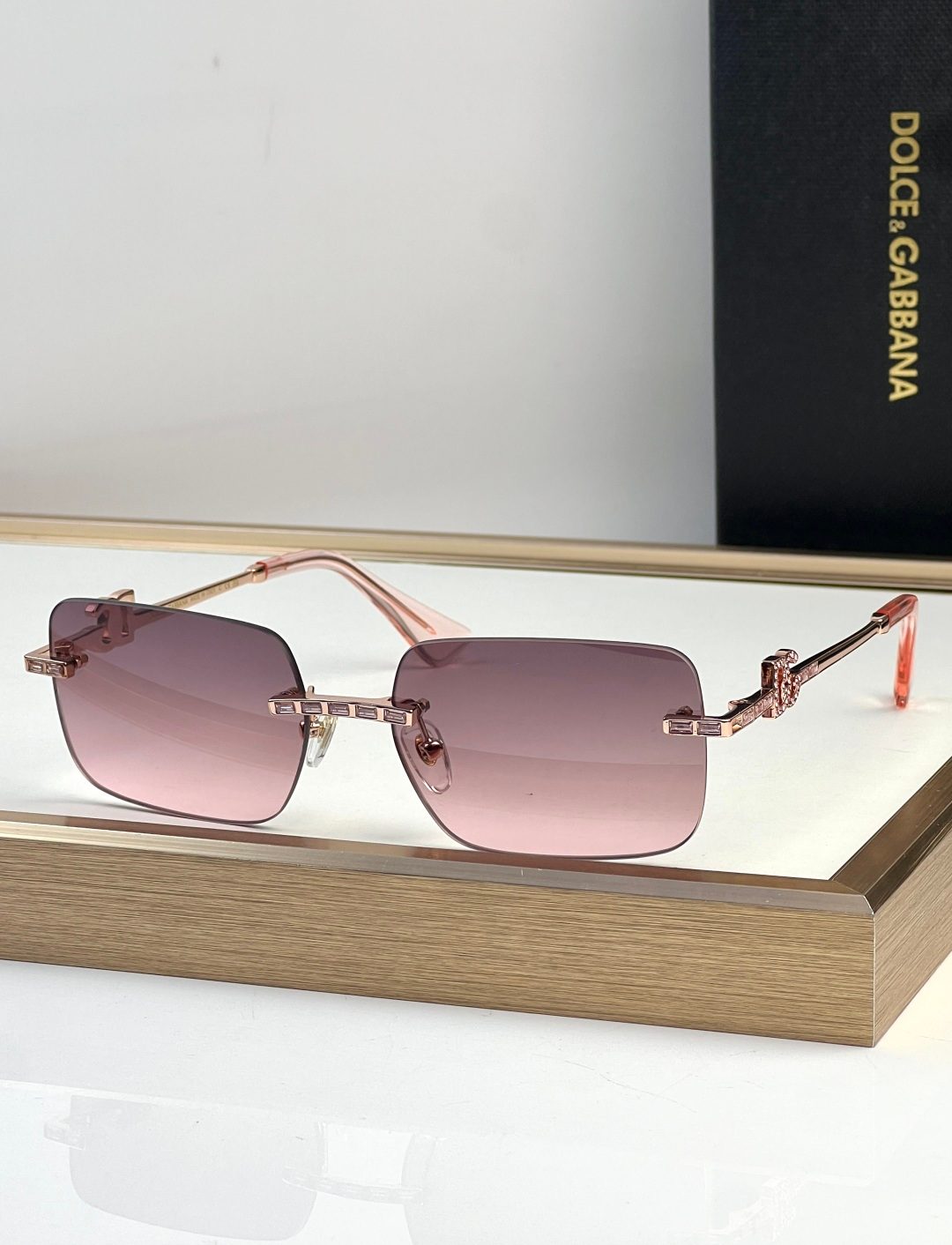 Dolce & Gabbana Square Rimless Sunglasses