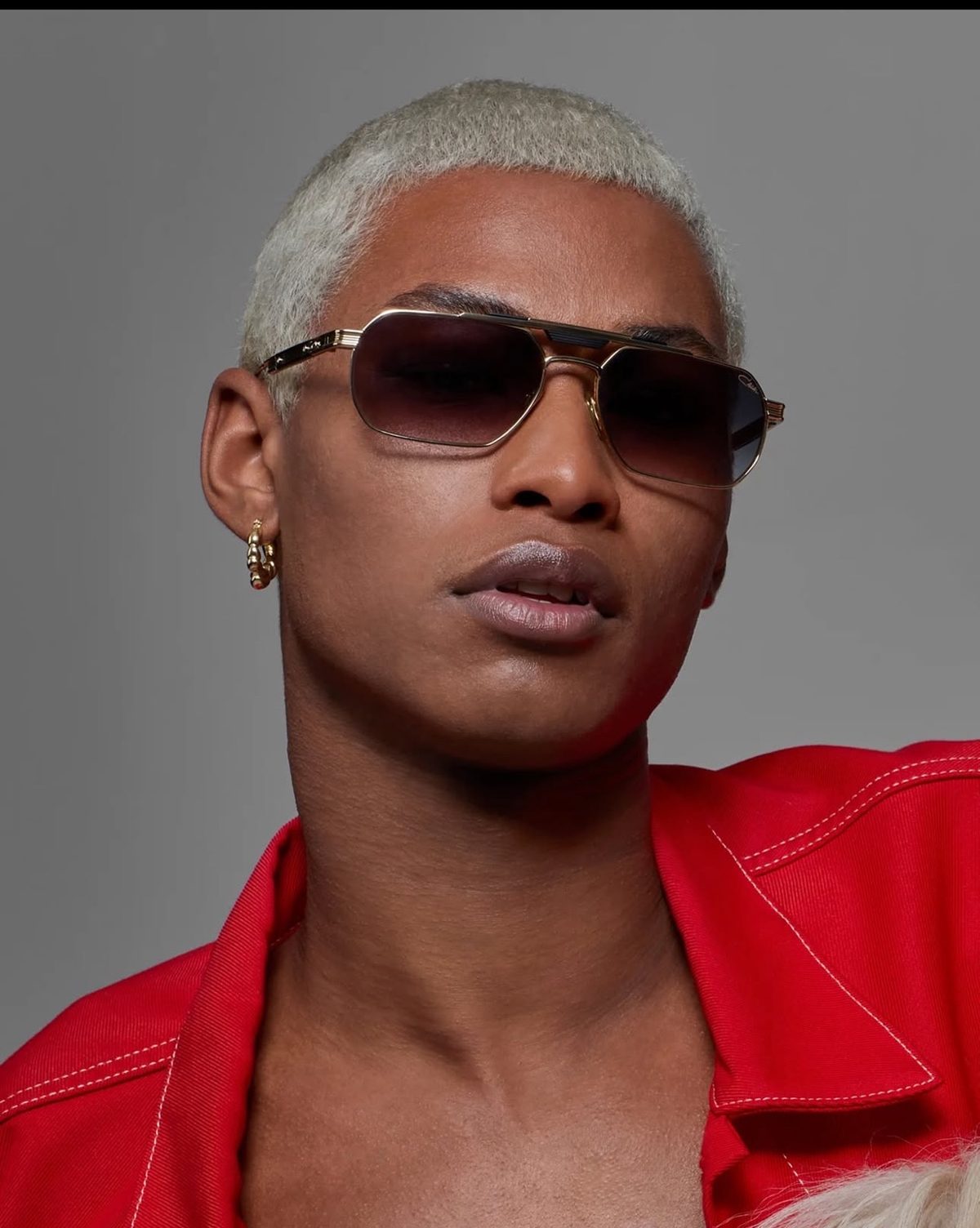 Versace Gold Hexagonal Aviator Sunglasses