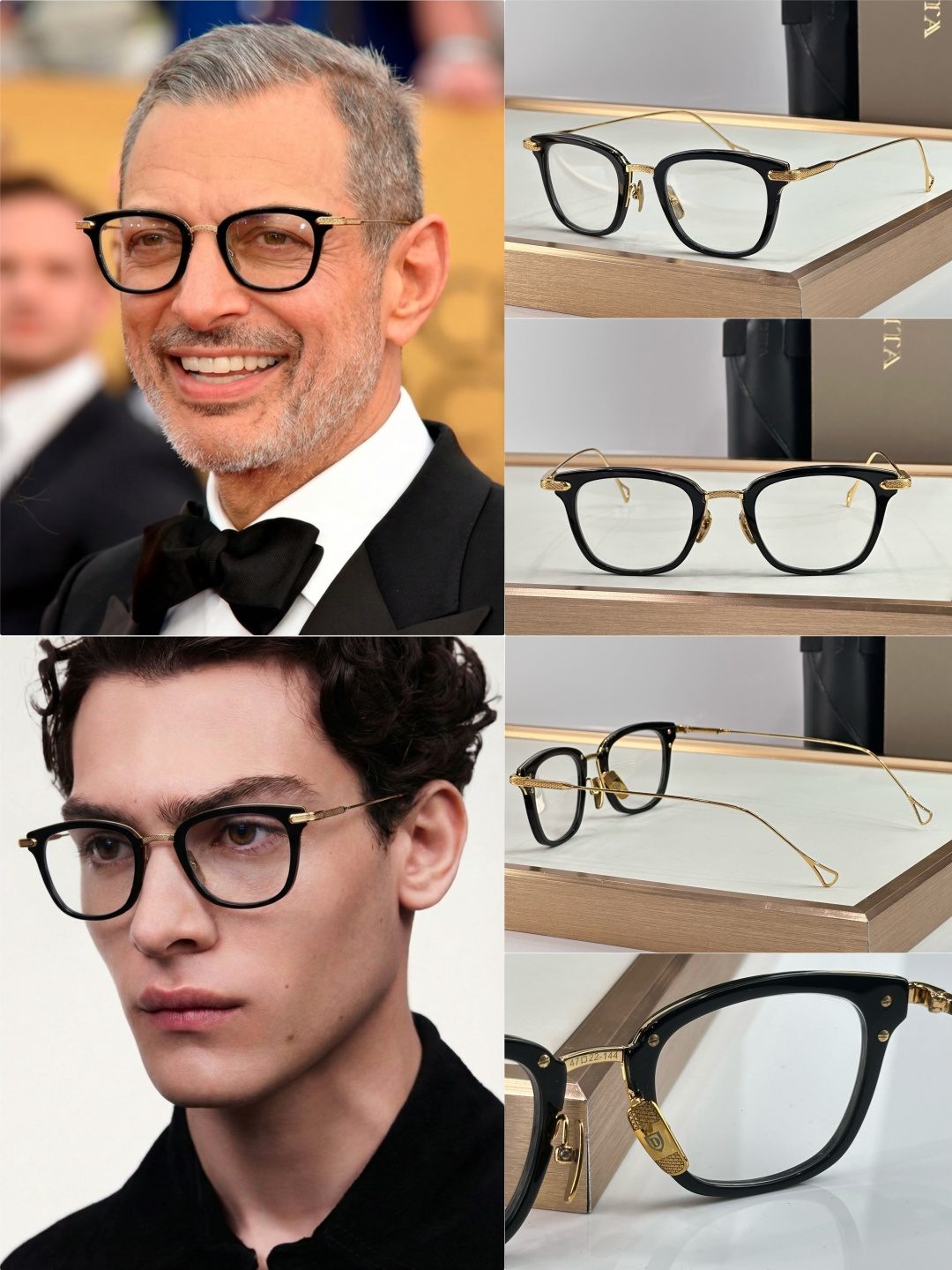 Gold and Black Frame Optical Glasses