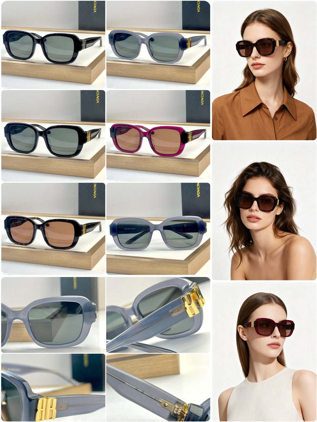 Balenciaga Square Acetate Sunglasses