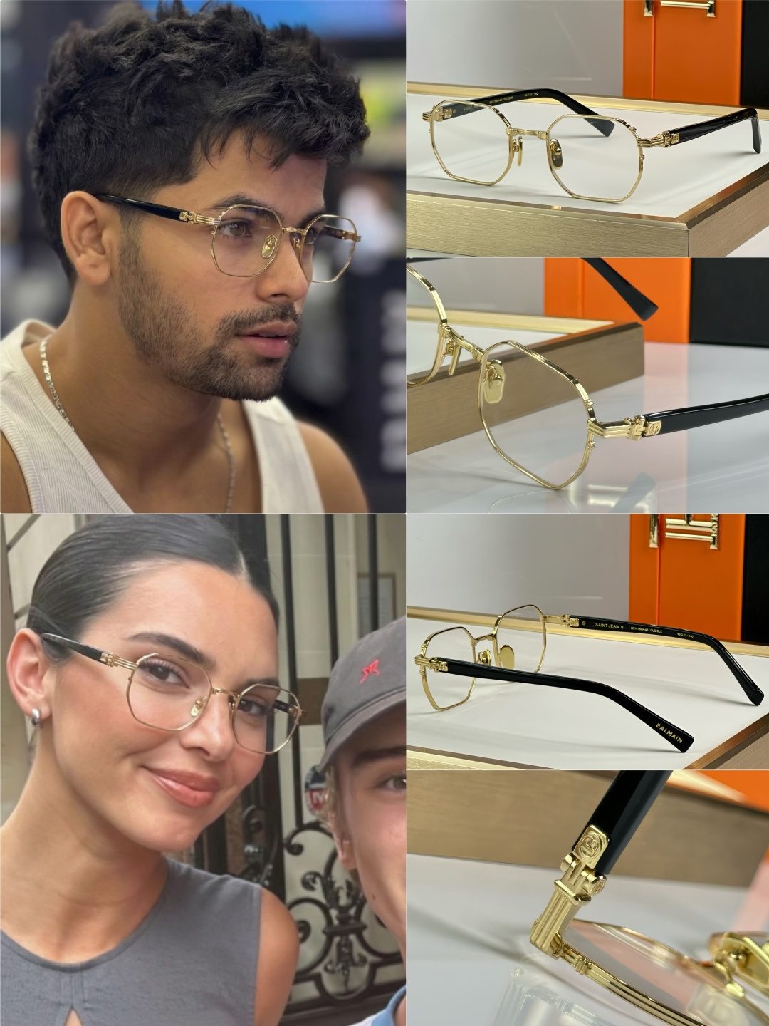 Balmain Gold Metal Optical Glasses