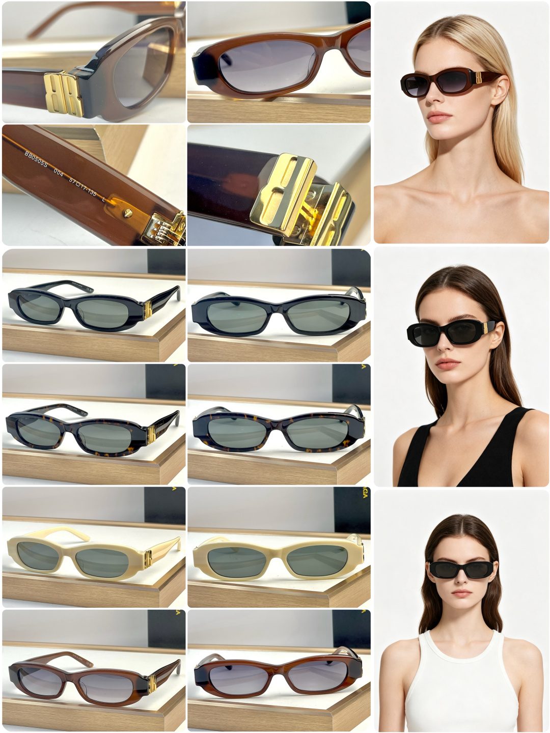 Balenciaga Oval Frame Sunglasses