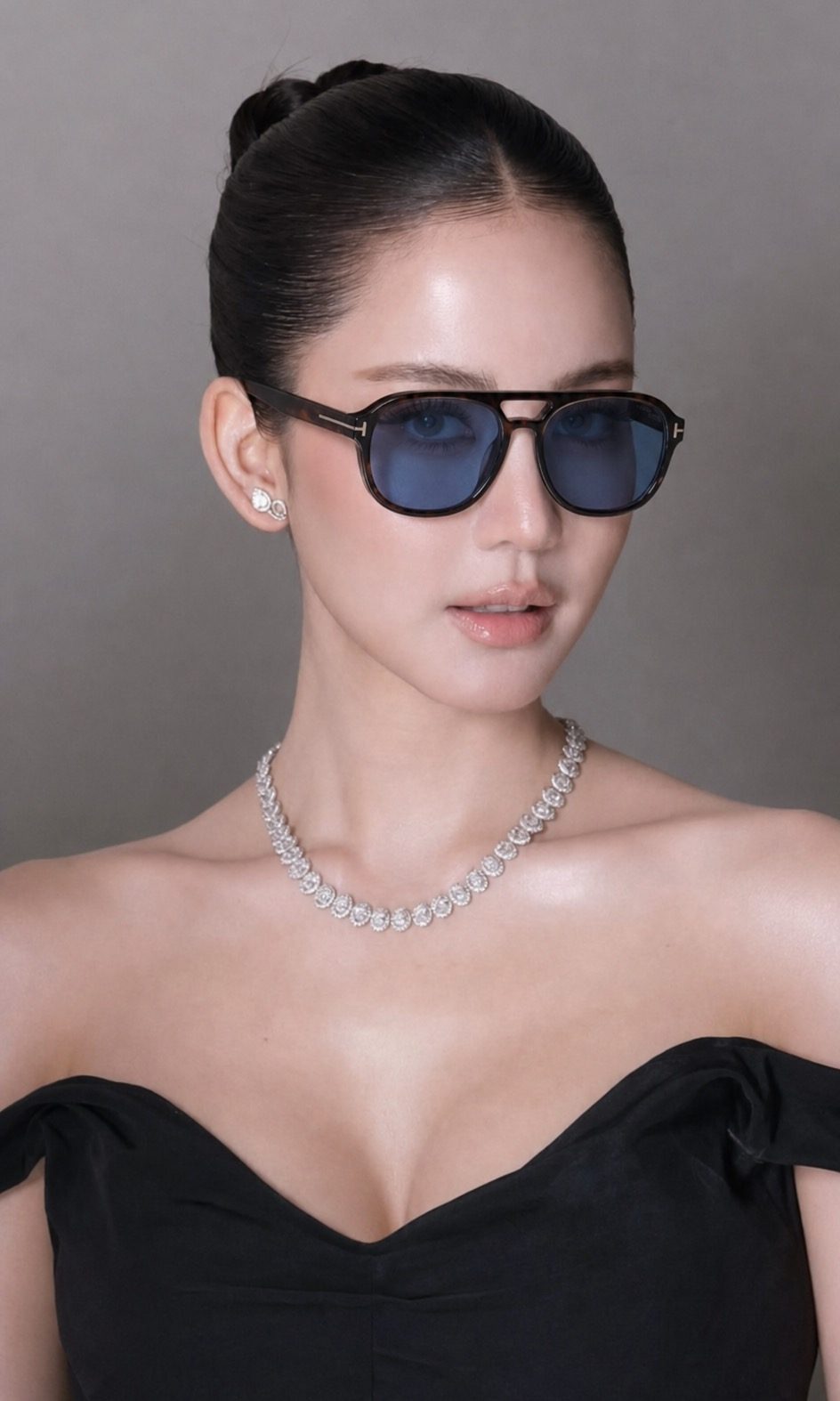 Tom Ford Blue Lens Aviator Sunglasses