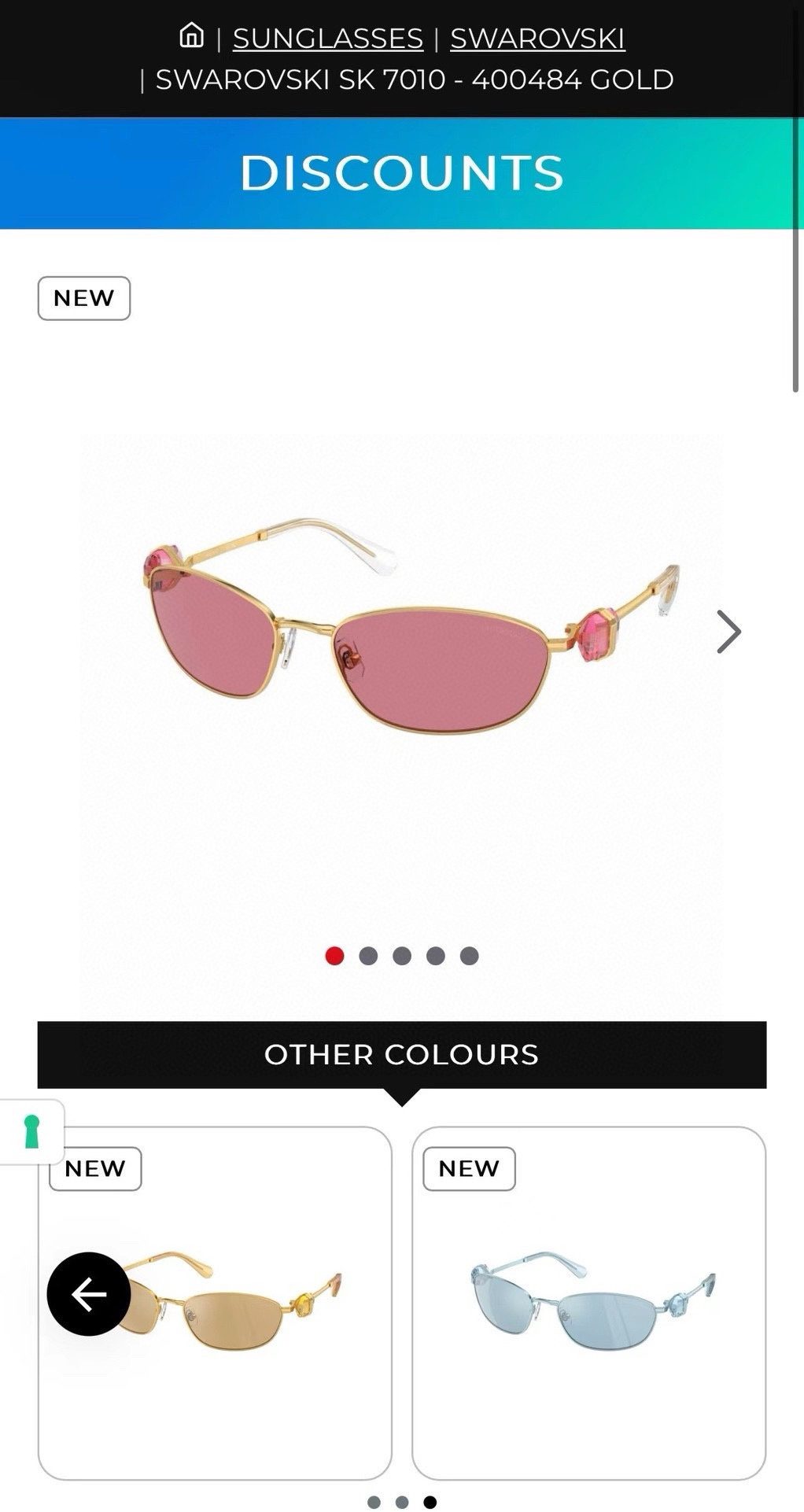 Swarovski SK 7010 Gold Oval Sunglasses