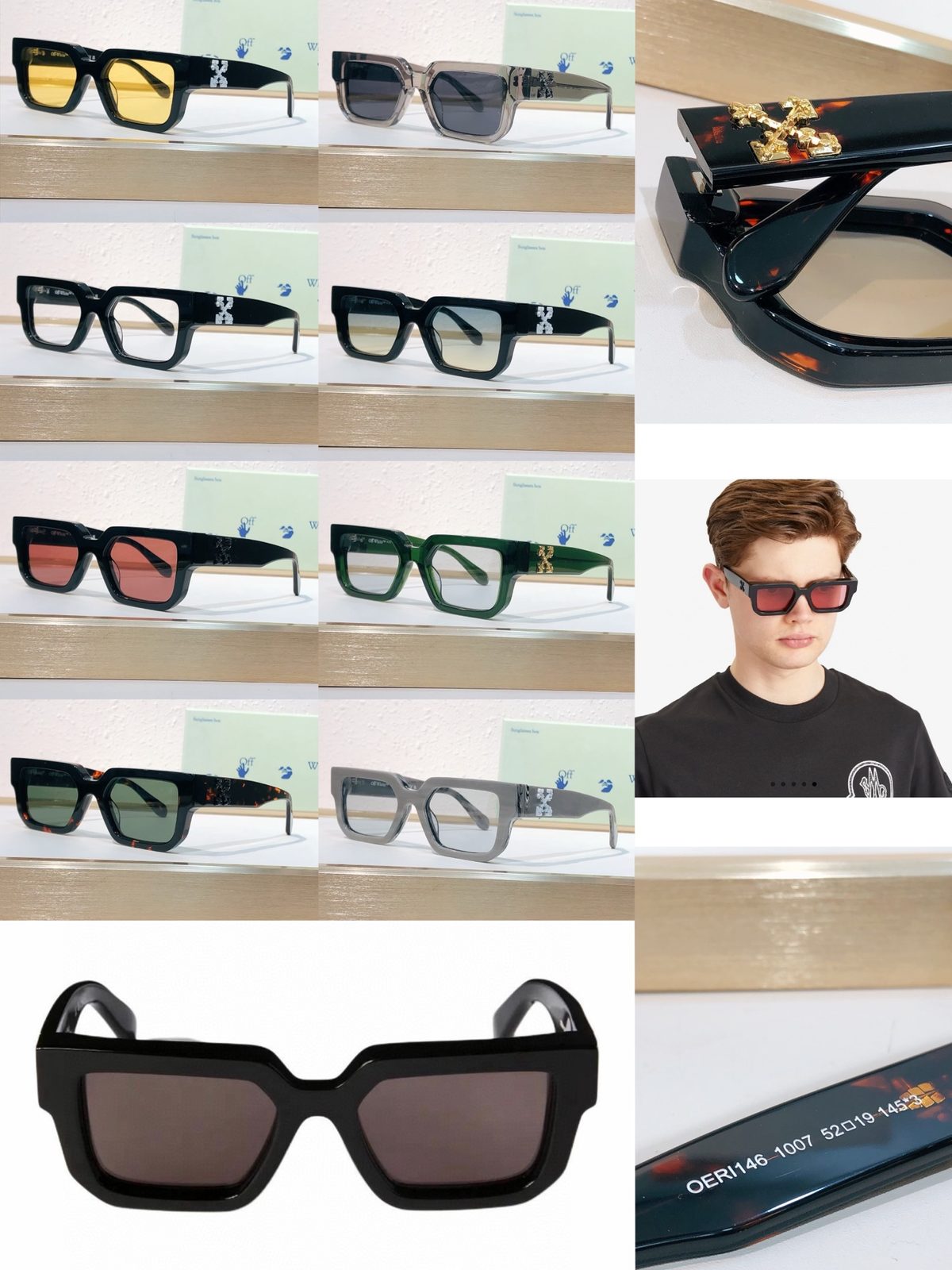 Off-White Rectangular Sunglasses