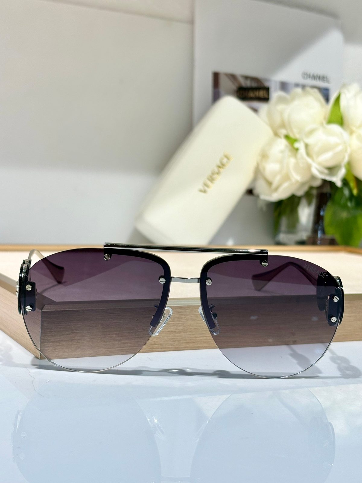 Versace Medusa Aviator Sunglasses