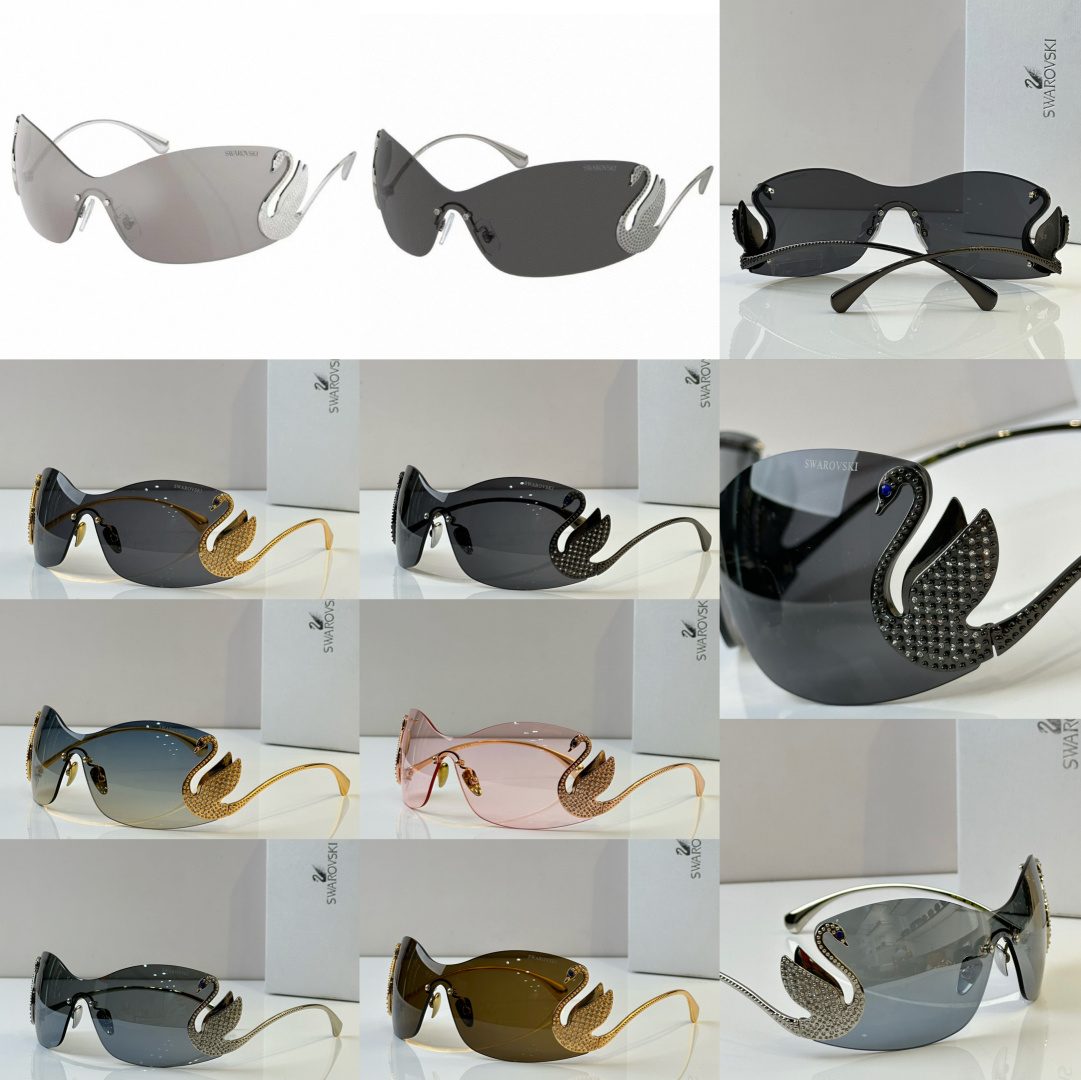 Swarovski Crystal Swan Shield Sunglasses