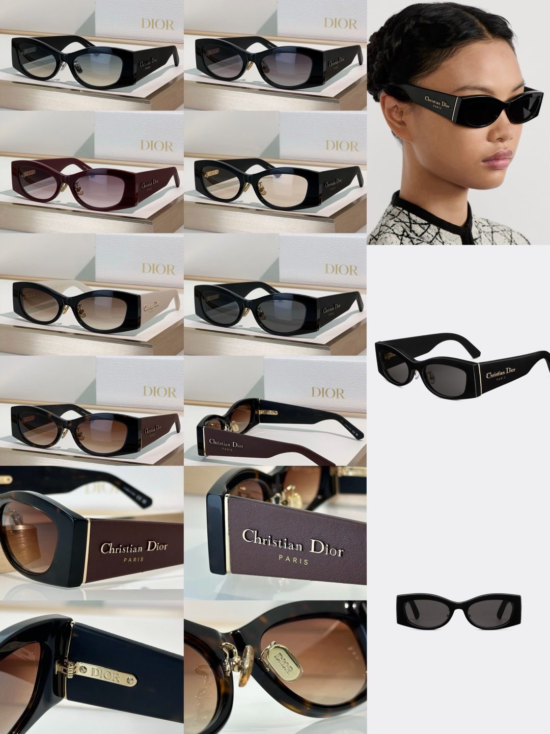 Christian Dior Rectangular Sunglasses Black