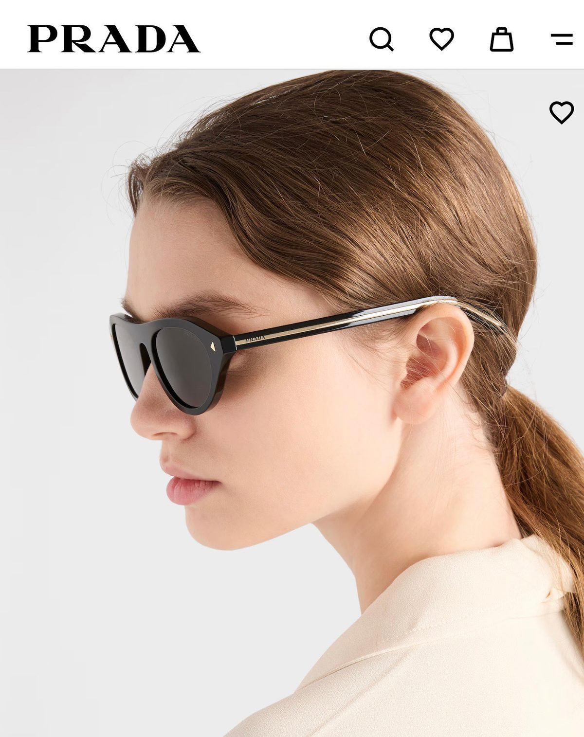 Prada Black Cat-Eye Sunglasses