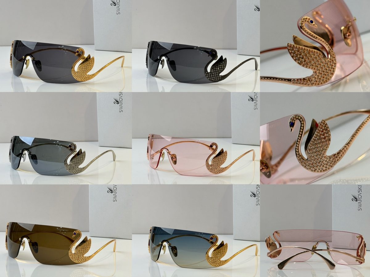 Swarovski Crystal Swan Shield Sunglasses