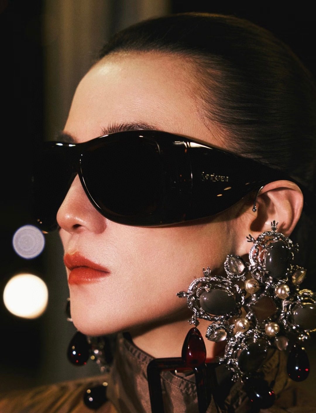 Unable to identify - luxury sunglasses and earrings styling