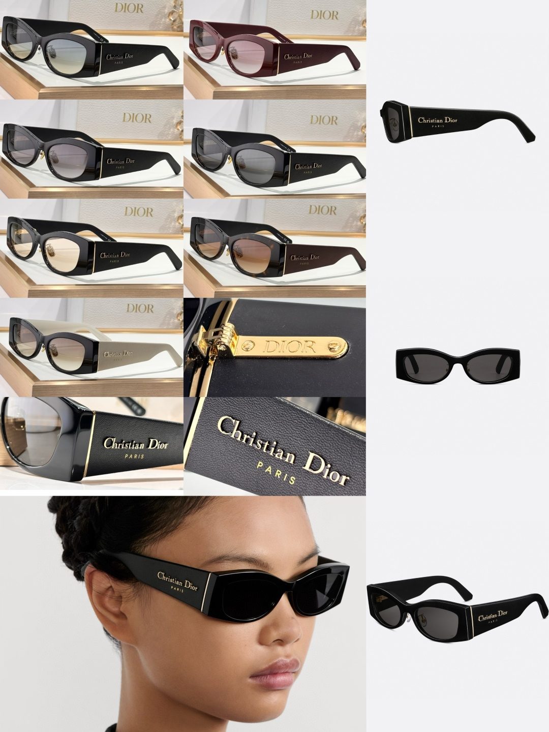 Christian Dior Black Oval Sunglasses