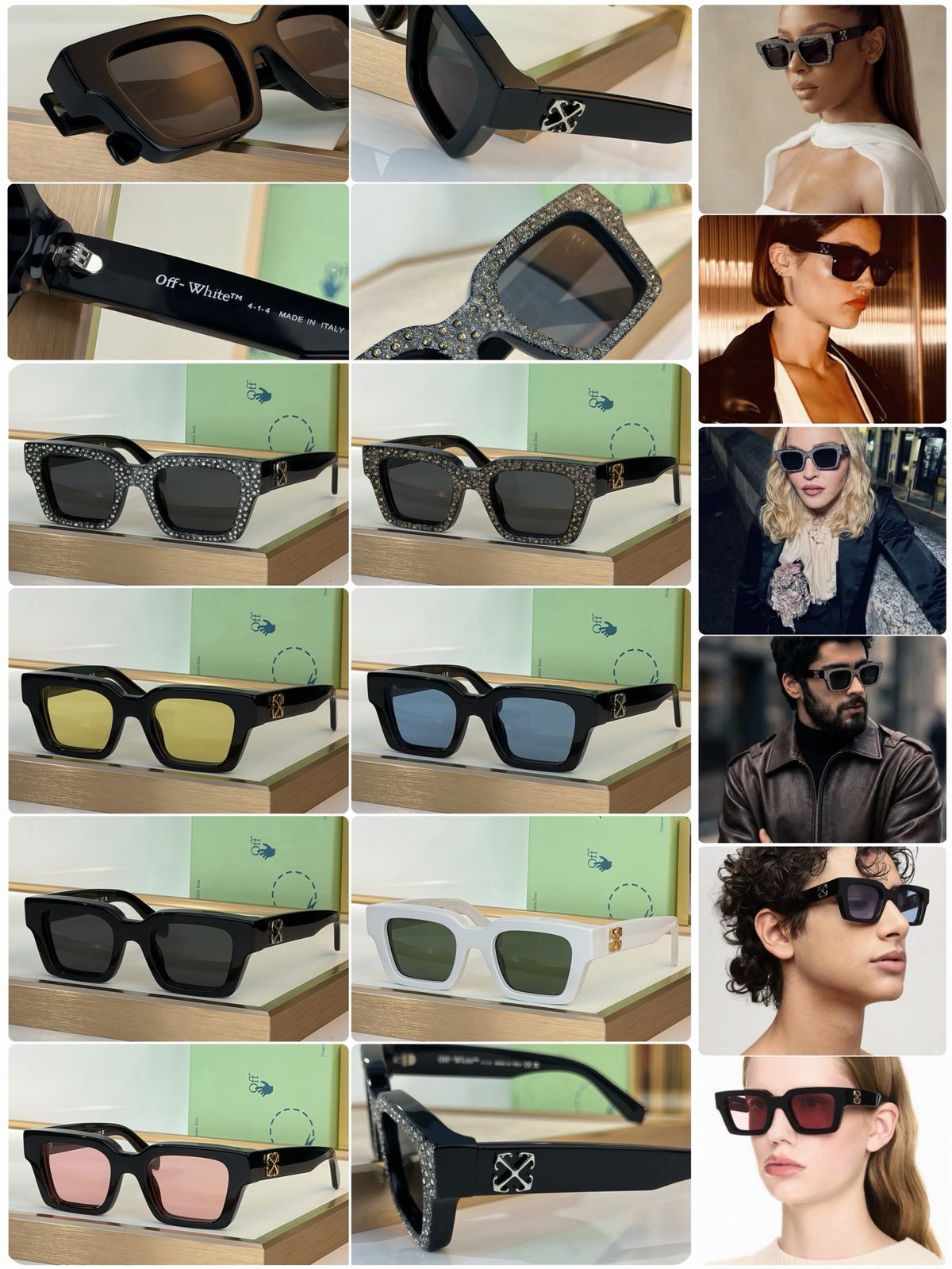 Off-White Rectangular Sunglasses Black