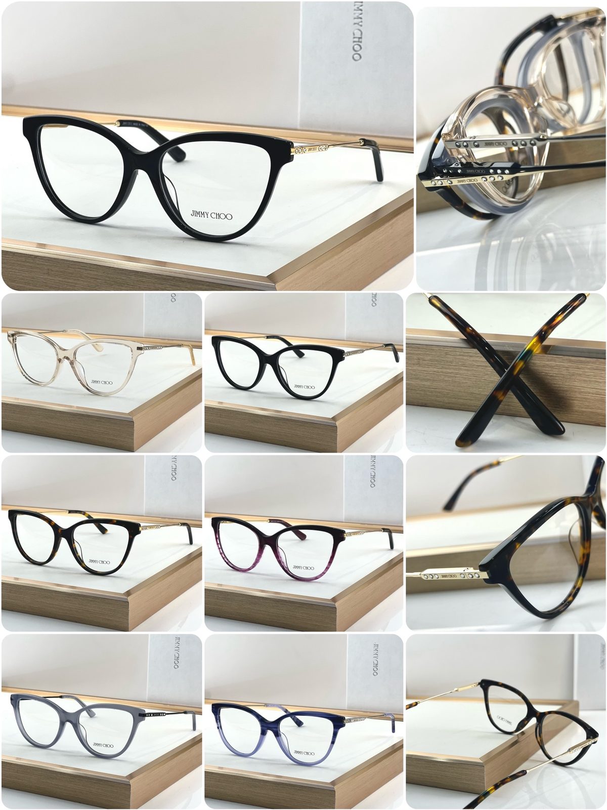 Jimmy Choo Black Cat-Eye Optical Glasses