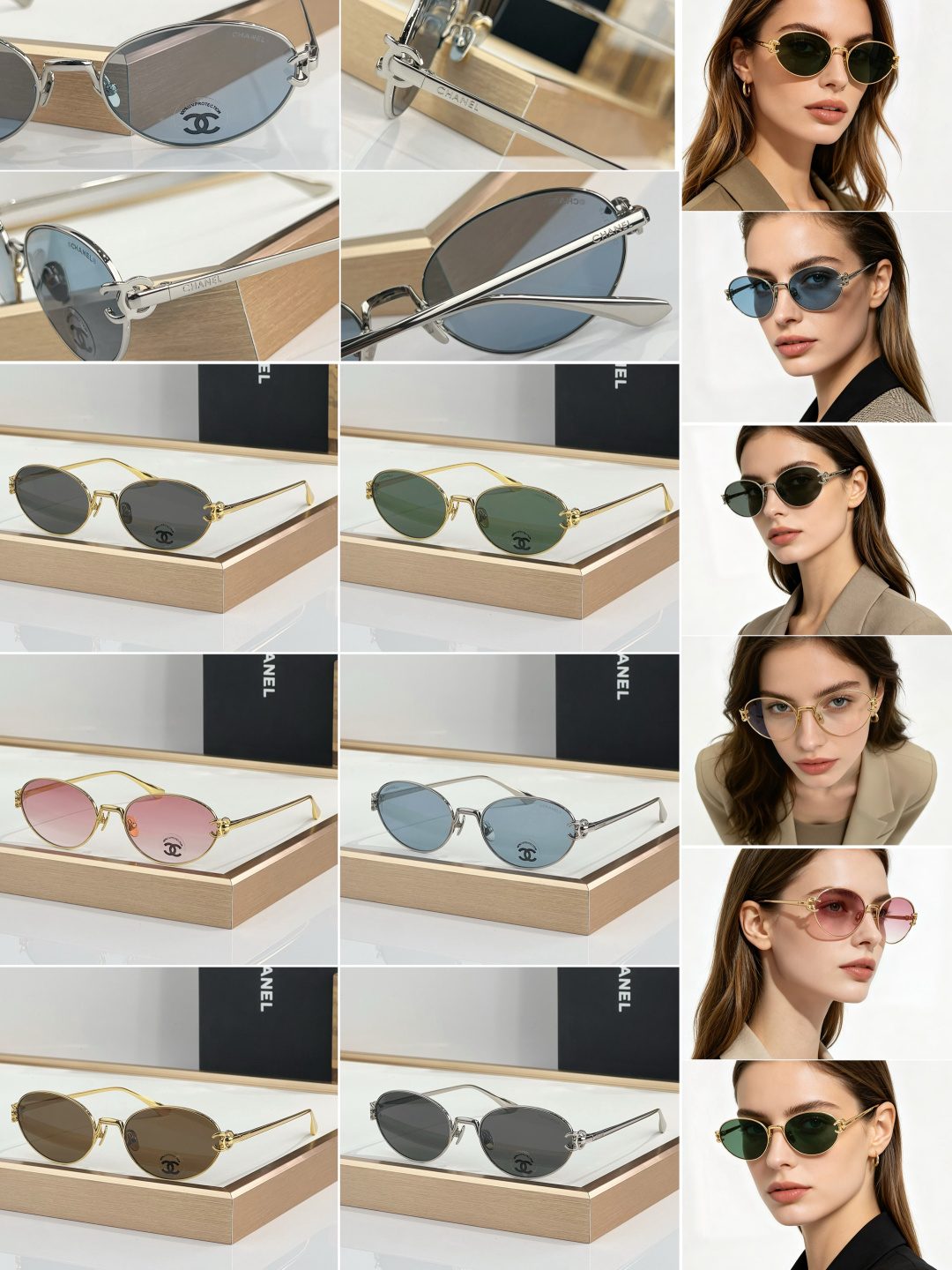 Chanel Round Metal Frame Sunglasses