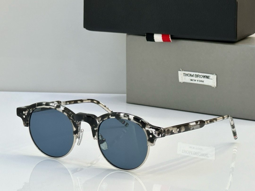 Thom Browne Round Tortoiseshell Sunglasses
