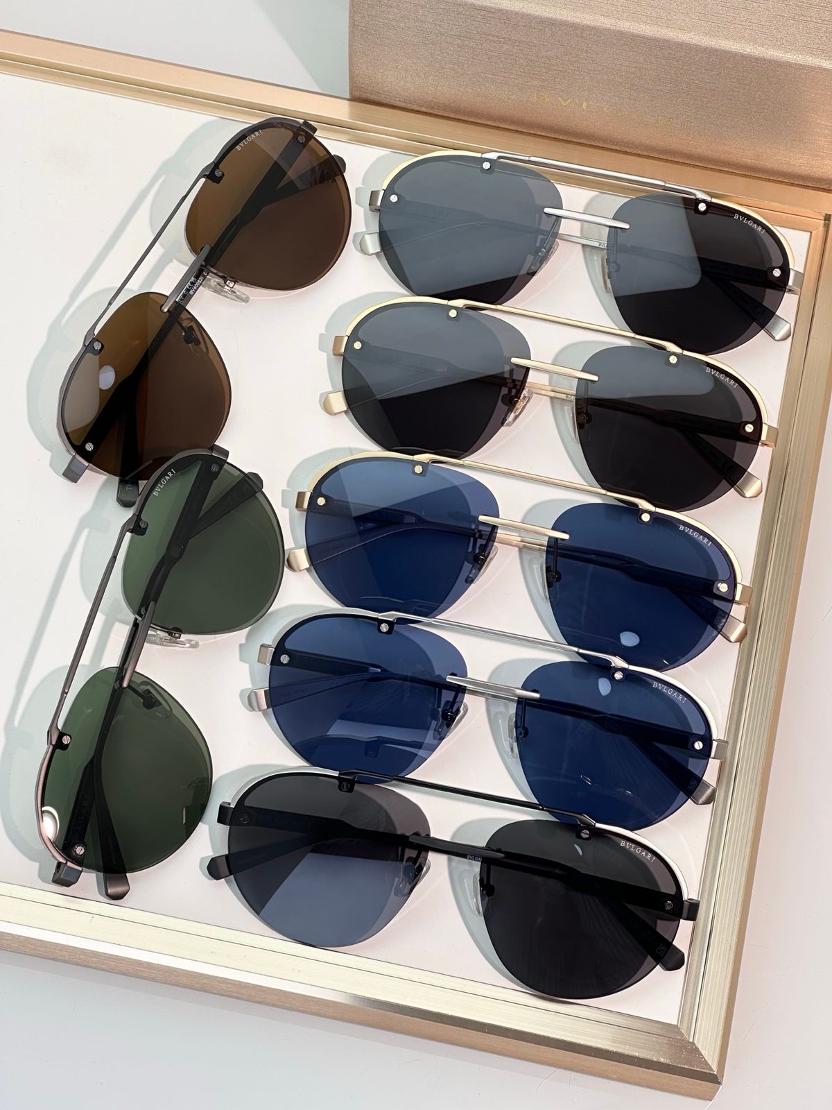Bvlgari Rimless Round Sunglasses