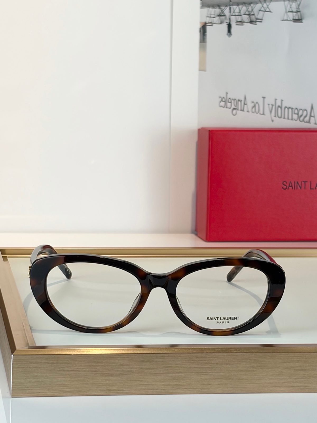 Saint Laurent Paris Oval Acetate Eyeglasses
