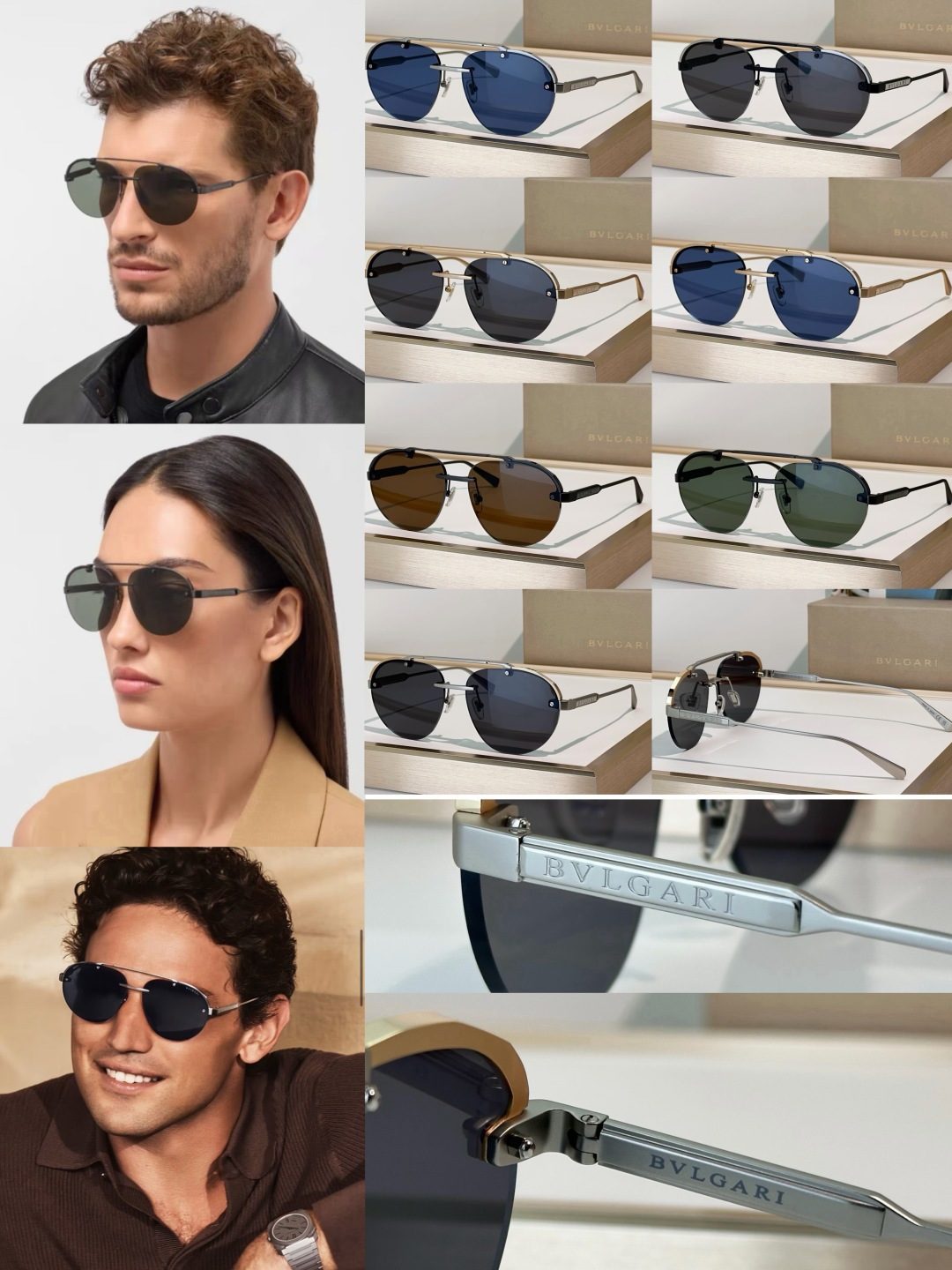 Bulgari Aviator Sunglasses