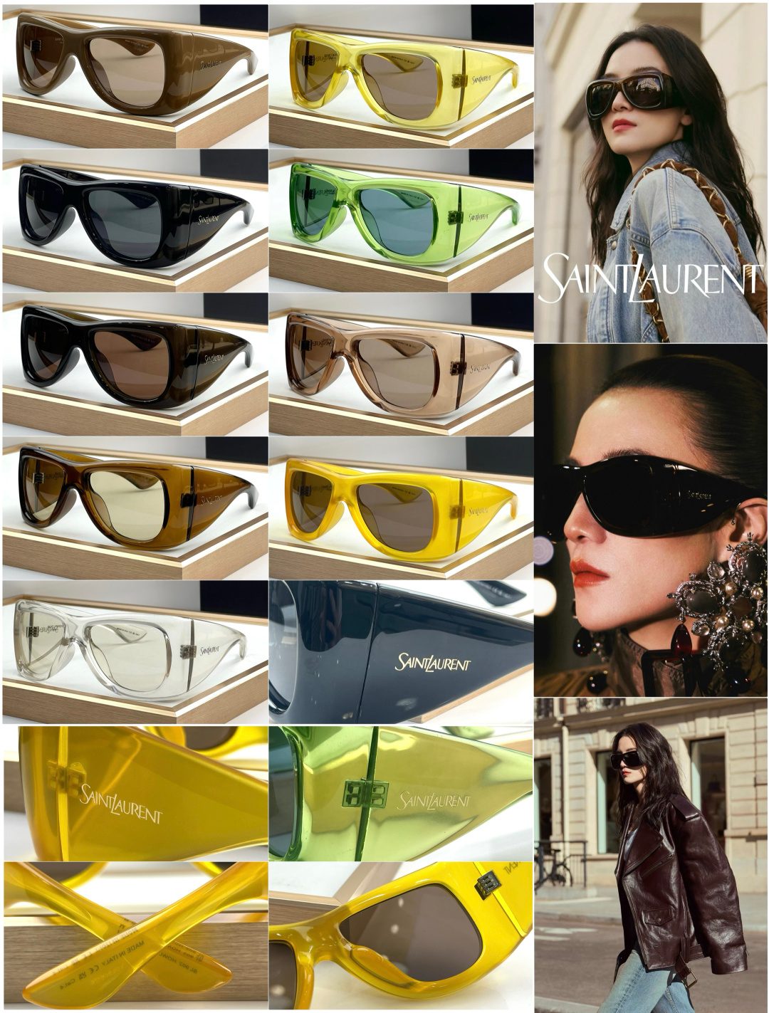 Saint Laurent Oversized Acetate Sunglasses