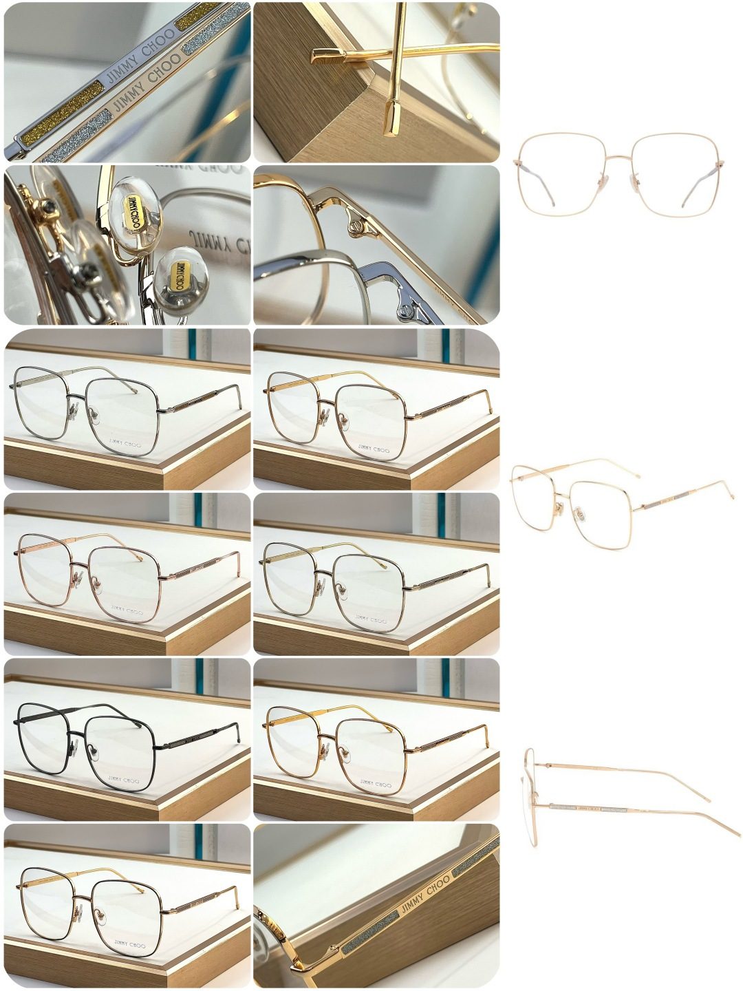 Jimmy Choo Square Metal Optical Glasses