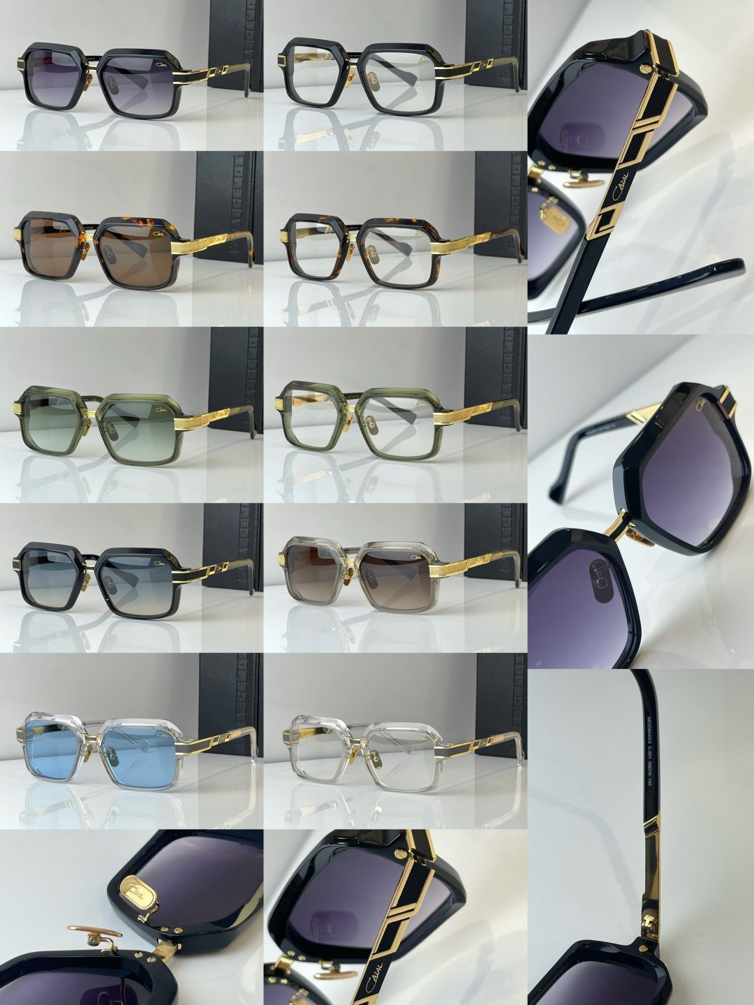 Luxury Square Frame Sunglasses with Gold Accents