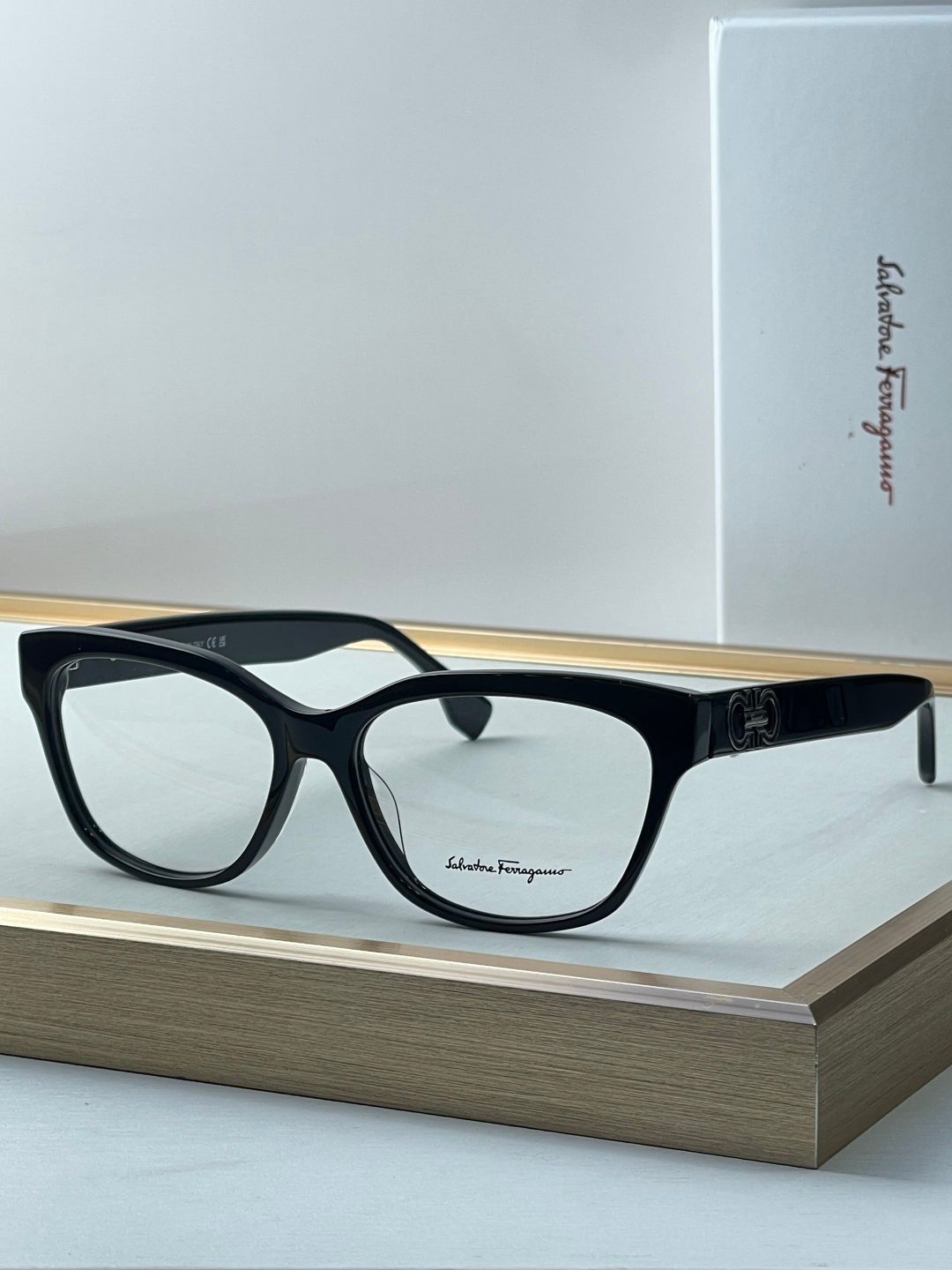 Salvatore Ferragamo Black Acetate Eyeglasses