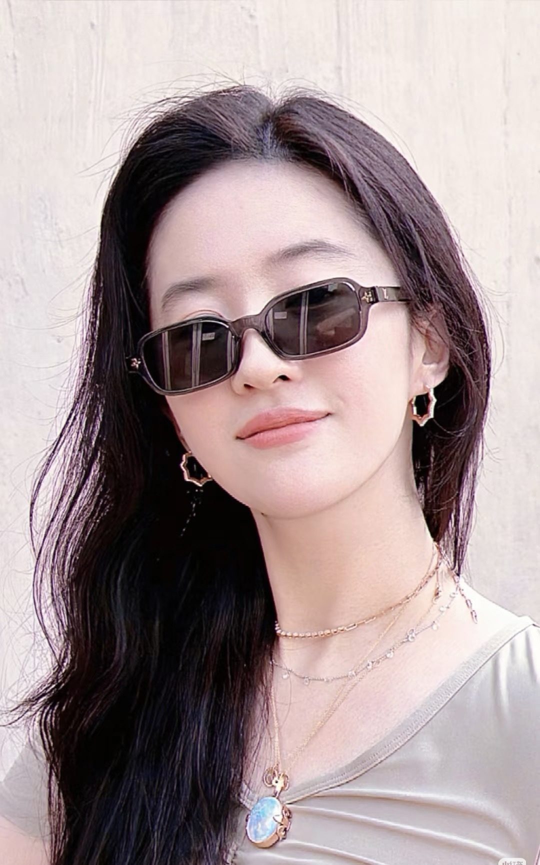 Designer Rectangular Sunglasses with Gold Hardware