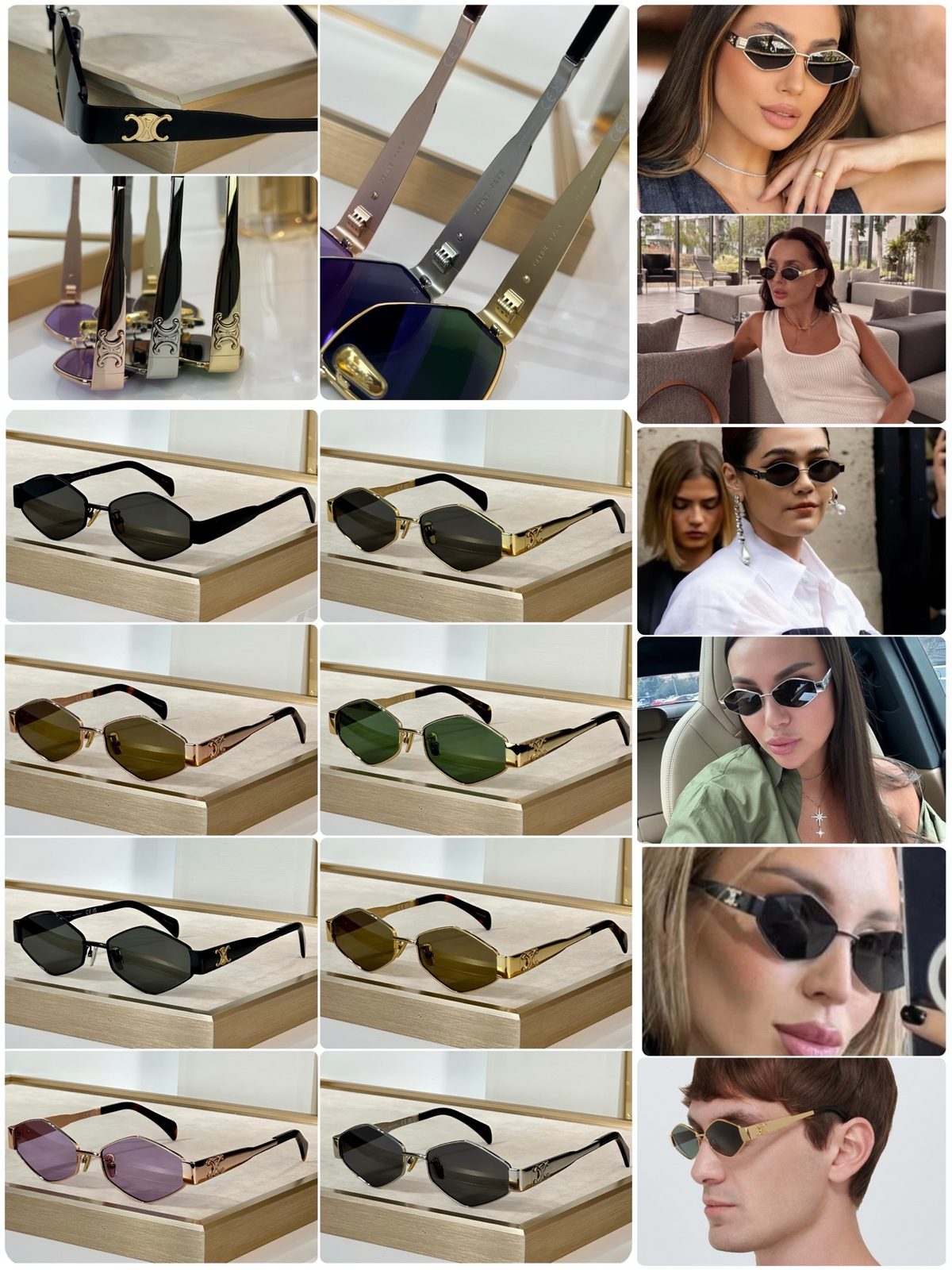 Celine Hexagonal Metal Sunglasses