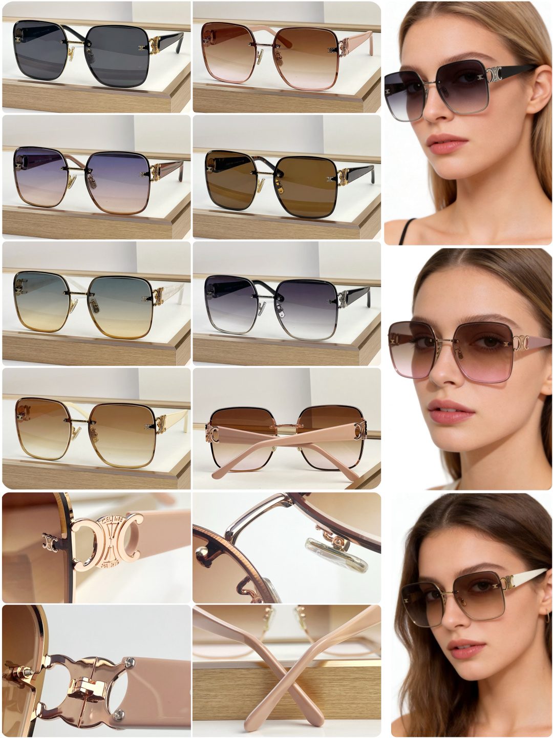 Celine Square Gradient Sunglasses