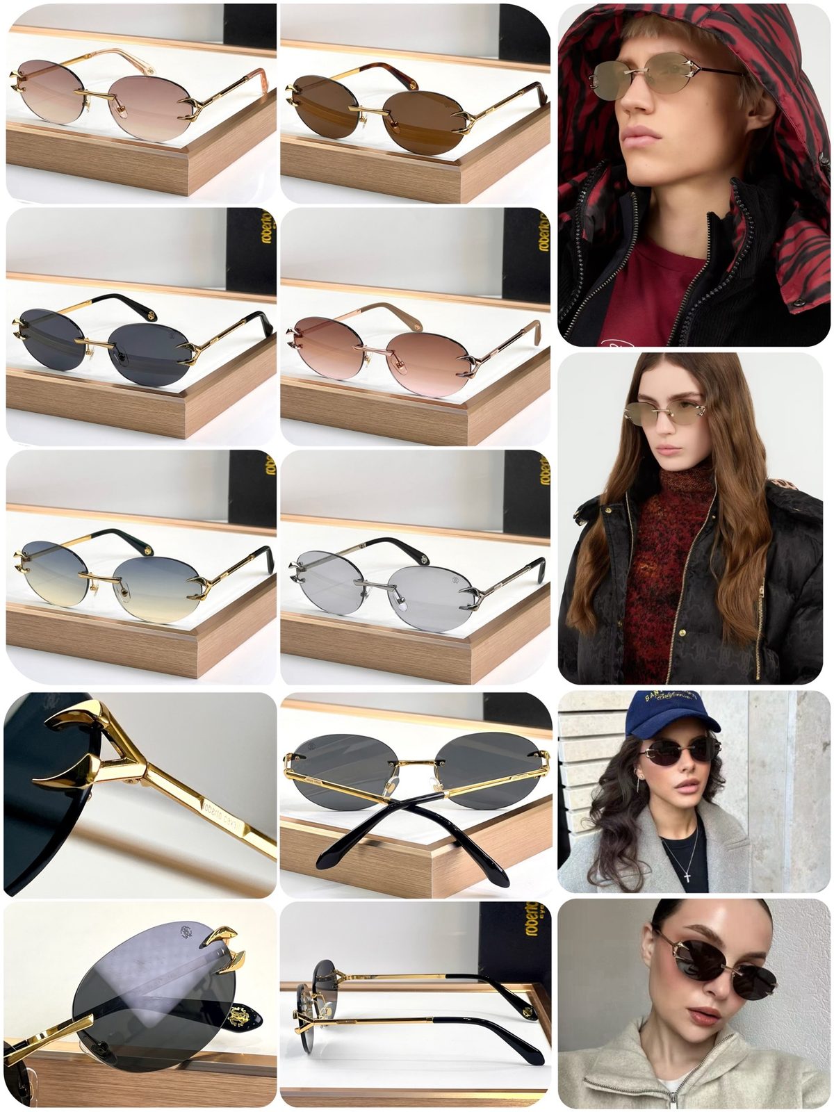 Luxury Metal Frame Oval Sunglasses Collection